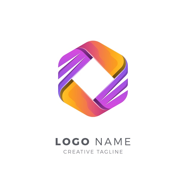 Vector abstract hexagon vector logo