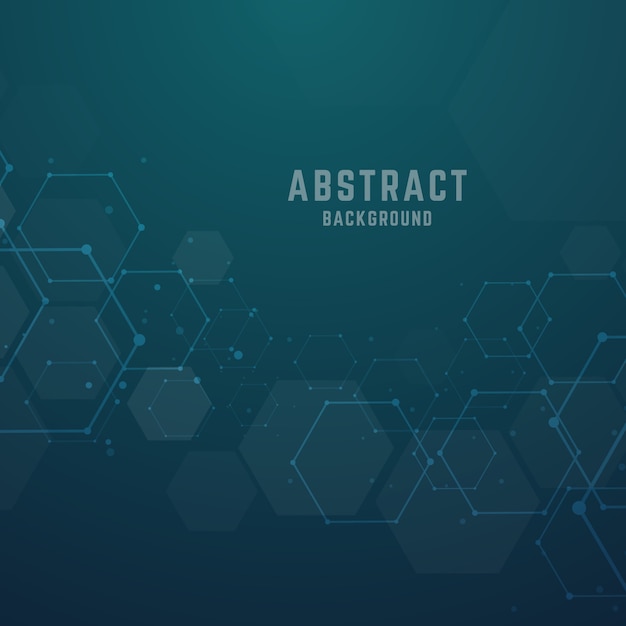 Abstract hexagonal molecular structures background 