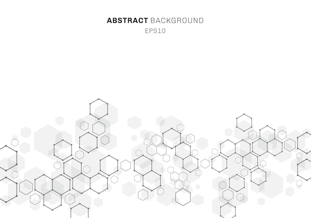 Abstract hexagonal molecule structure of neurons system