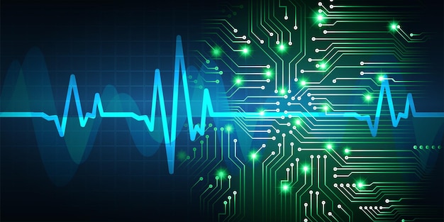 abstract hi speed internet technology background illustration. pulse heart. EKG. electrocardiogram