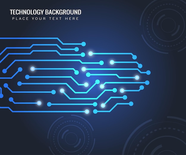 Abstract hightech background advanced connection technology circuit line concept on dark blue background