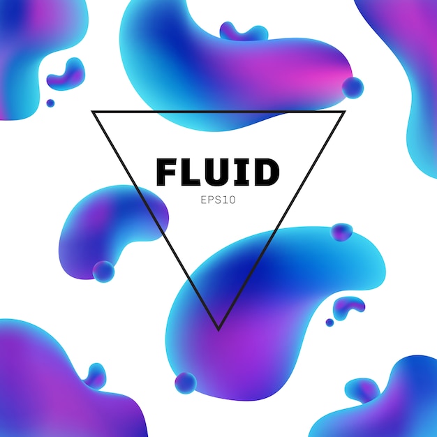 Vector abstract holographic fluid shape