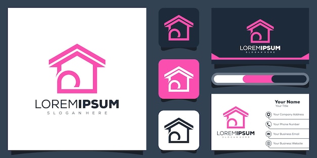 Abstract home pin logo design