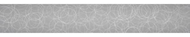 Abstract horizontal banner of randomly arranged contours of circles on gray background