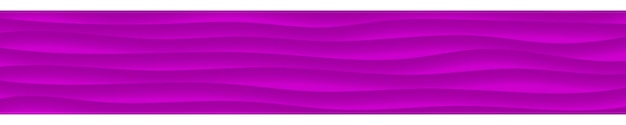 Abstract horizontal banner of wavy lines with shadows in purple colors