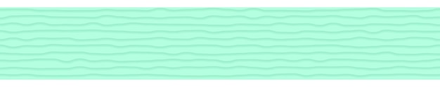 Abstract horizontal banner of wavy lines with shadows in turquoise colors