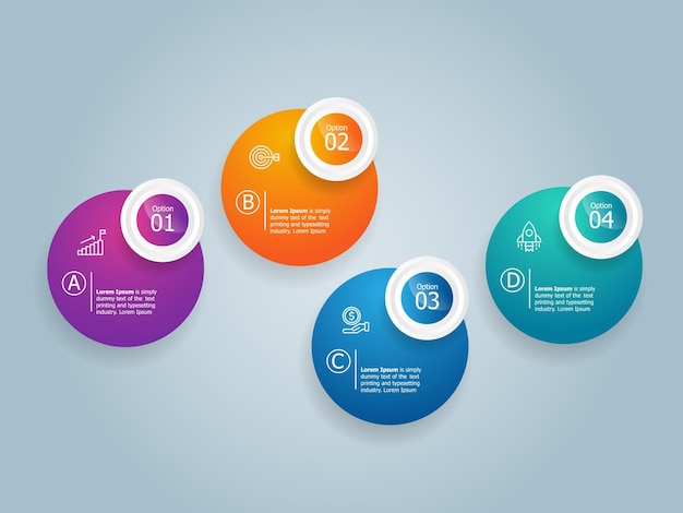 Abstract horizontal circle infographics element presentation