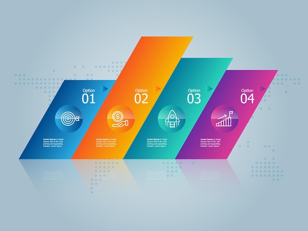 Abstract horizontal timeline infographics element