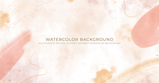 Abstract horizontal watercolor background Neutral light colored empty space background illustration