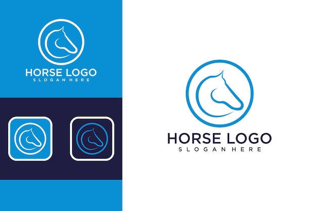 abstract horse logo design