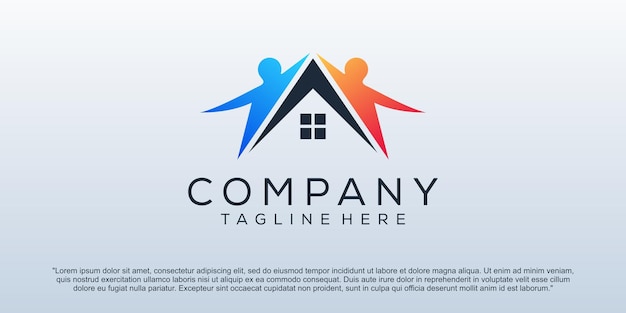 Abstract house family logo design