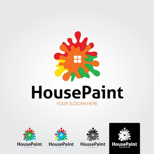 Vector abstract house logo design template. colorful sign.