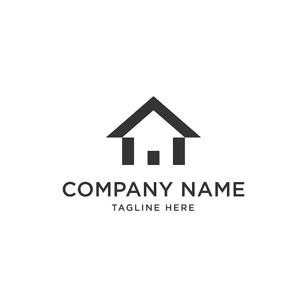 Abstract house logo with arrow design template