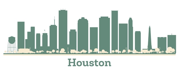 Vector abstract houston usa city skyline with color buildings