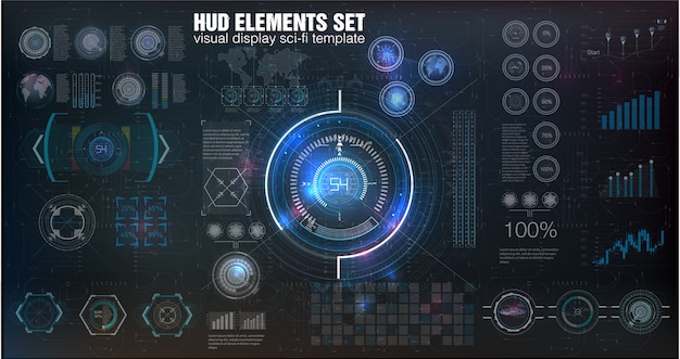 Abstract HUD. Futuristic Sci Fi Modern User interface Set.