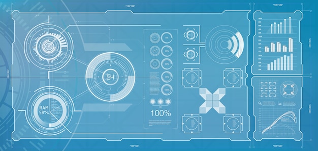 Abstract HUD.  illustration for your design. Technology background.