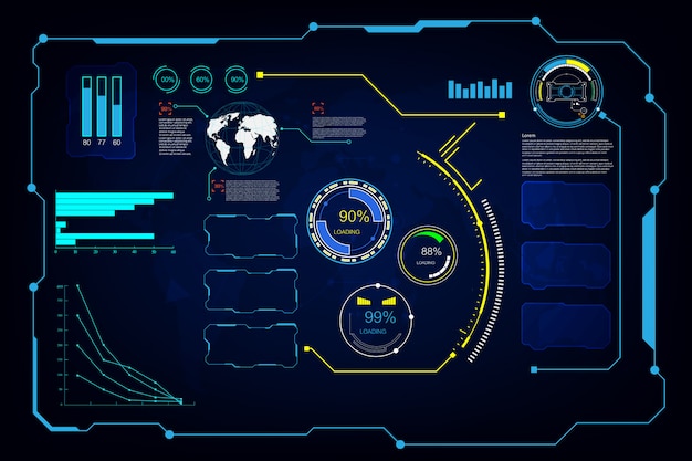 Abstract hud ui gui future futuristic screen system virtual  background