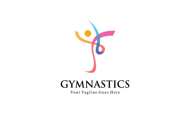 Abstract Human for Aerobic Logo Fitness Gym and Sport Vector Logo Design