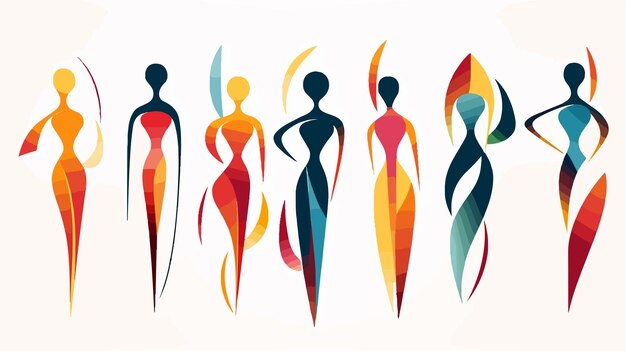 Vector abstract human figures design flat vector isolated