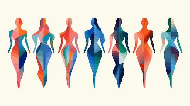 Vector abstract human figures design flat vector isolated