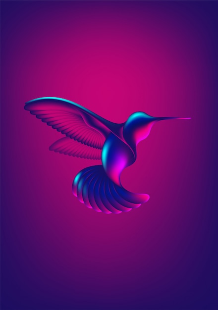 Vector abstract hummingbird shape