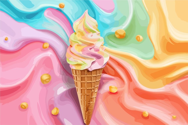 Vector abstract ice cream colors background vector