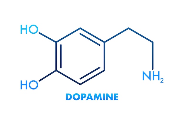 Abstract icon with dopamine formula Dopamine formula