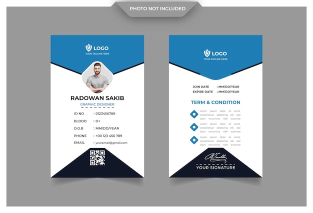 Abstract id Card Design Template