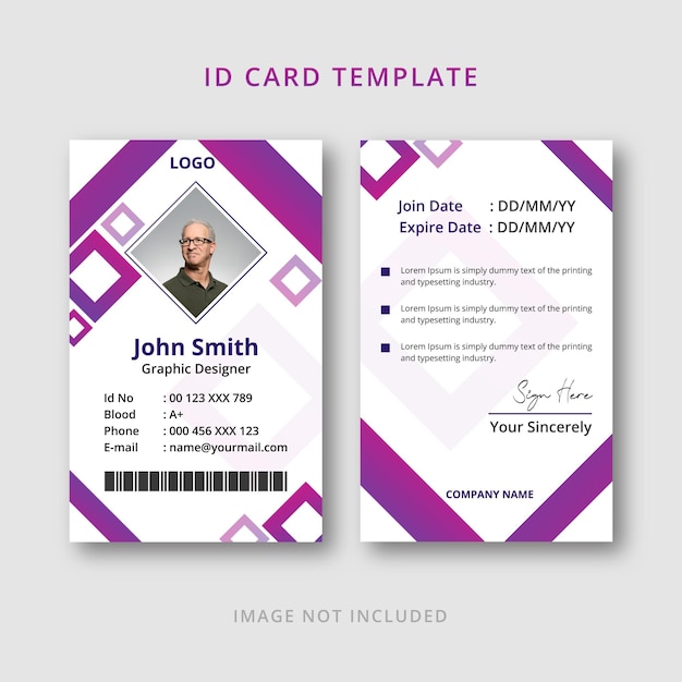 Abstract id card stylish template