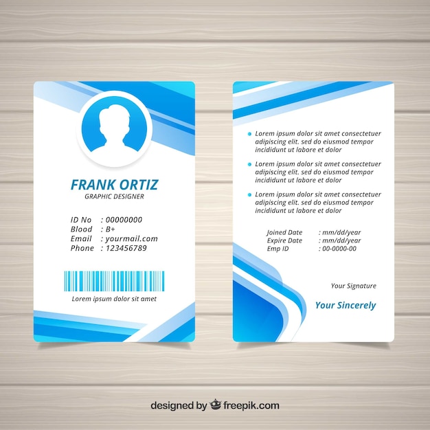 Abstract id card template with flat design