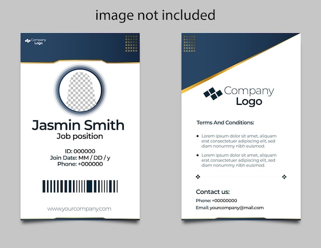 Abstract id cards template with picture Free Vector