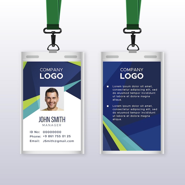 Abstract id cards template with picture