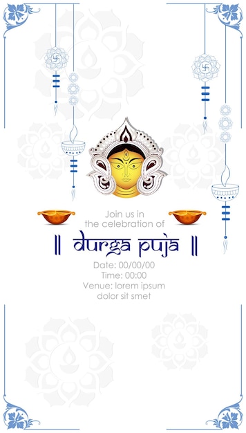 abstract illustration of durga puja.