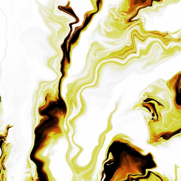 Abstract illustration fluid art design background Yellow color Vector