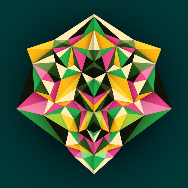 Abstract illustration made of polygon shapes in color