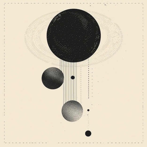 Abstract illustration of planets in space