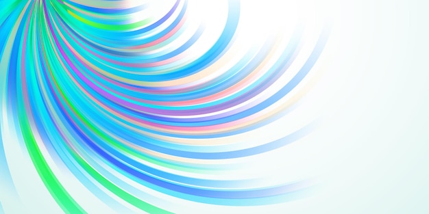 Abstract illustration with many curved colored stripes on white background