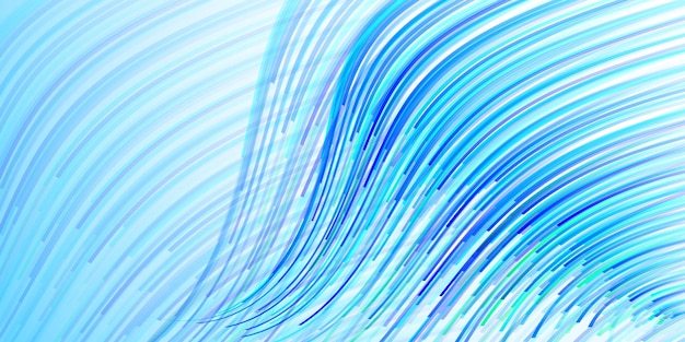 Abstract illustration with many thin curved stripes in shades of blue colors on white background