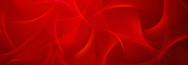 Abstract illustration with spirograph figures made of lines on a red background