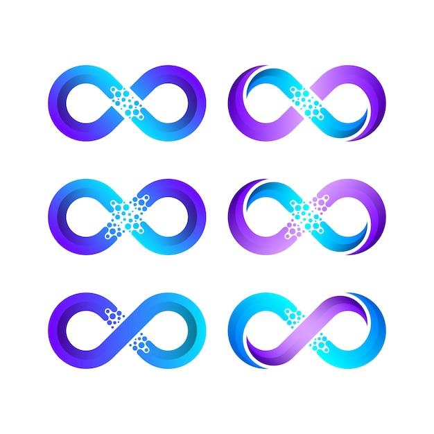 Abstract Infinity Logo design with Circle Dots Shape for Technology and Digital for Business Company