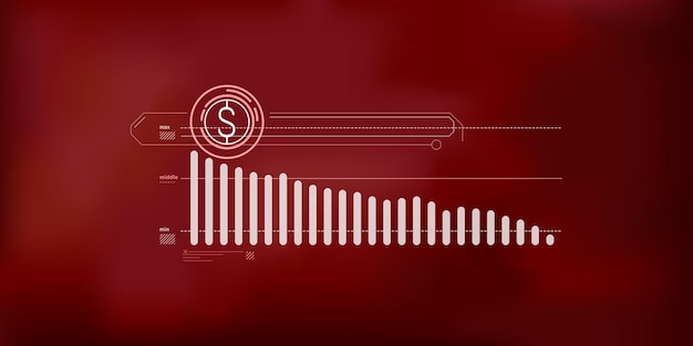 Abstract infographics about the fall of the dollar price