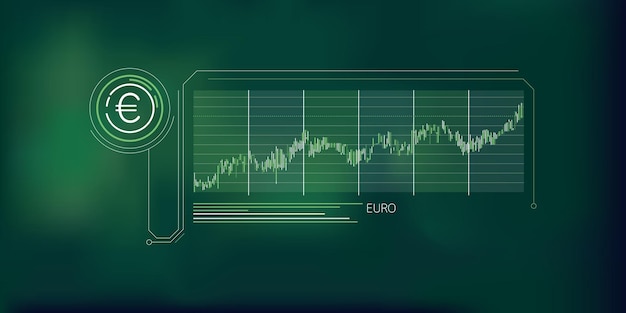 Abstract infographics about the growth of the euro price