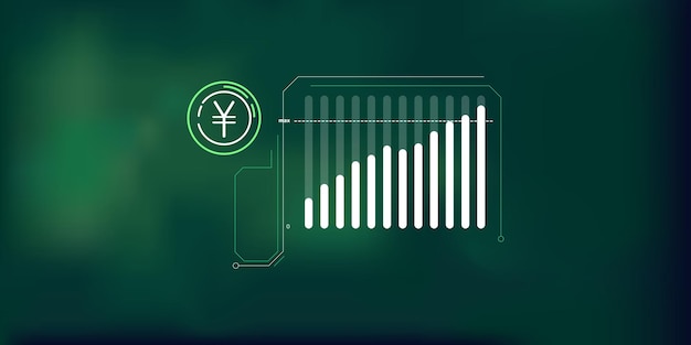 Abstract infographics about the growth of the yen price