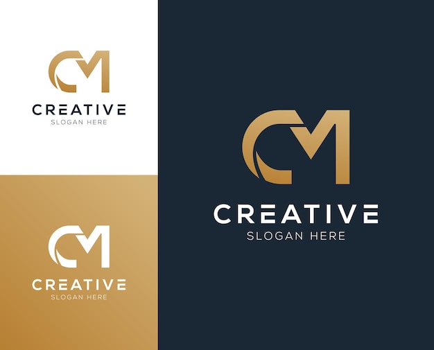 Vector abstract initial cm mc logo design vector illustration