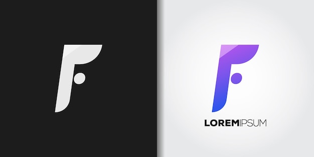 abstract initial f logo template