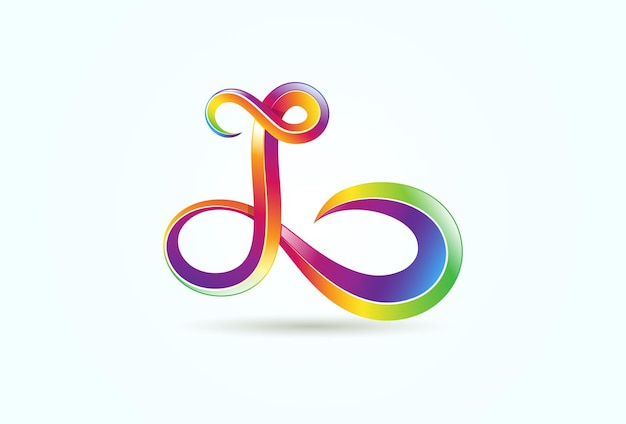 Abstract Initial L Infinity Logo, Gradient letter L and two infinity icon combination