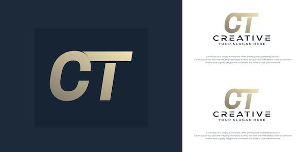 abstract initial letter c t logo template