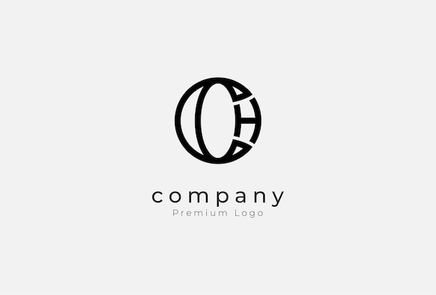 Abstract Initial letter CH monogram Logo Design letter CH with modern and minimalist style