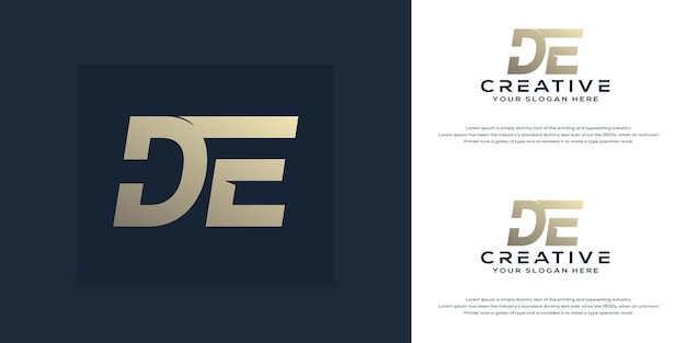 abstract initial letter d e logo template