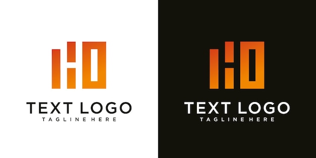 Abstract initial letter HO H O minimal logo design template